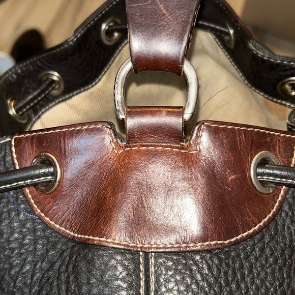 Dooney & Bourke Black and Brown Hobo shoulder bucket bag - Picture 10 of 13